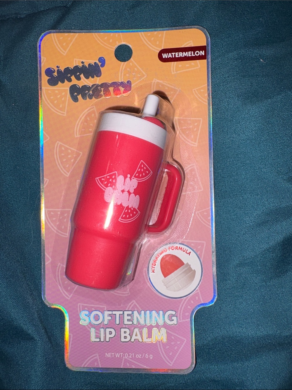 Big Cup-like Lip Balm - Watermelon - Red Softening Lip Balm - Cup Design